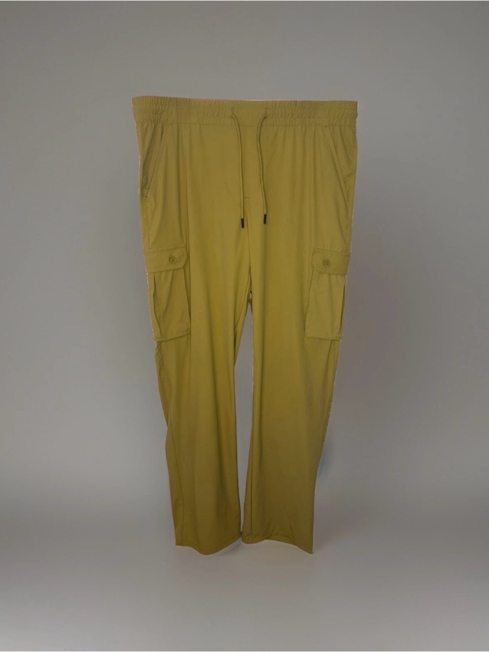 Men's Cargo Drawstring Pants - Olive/Tan